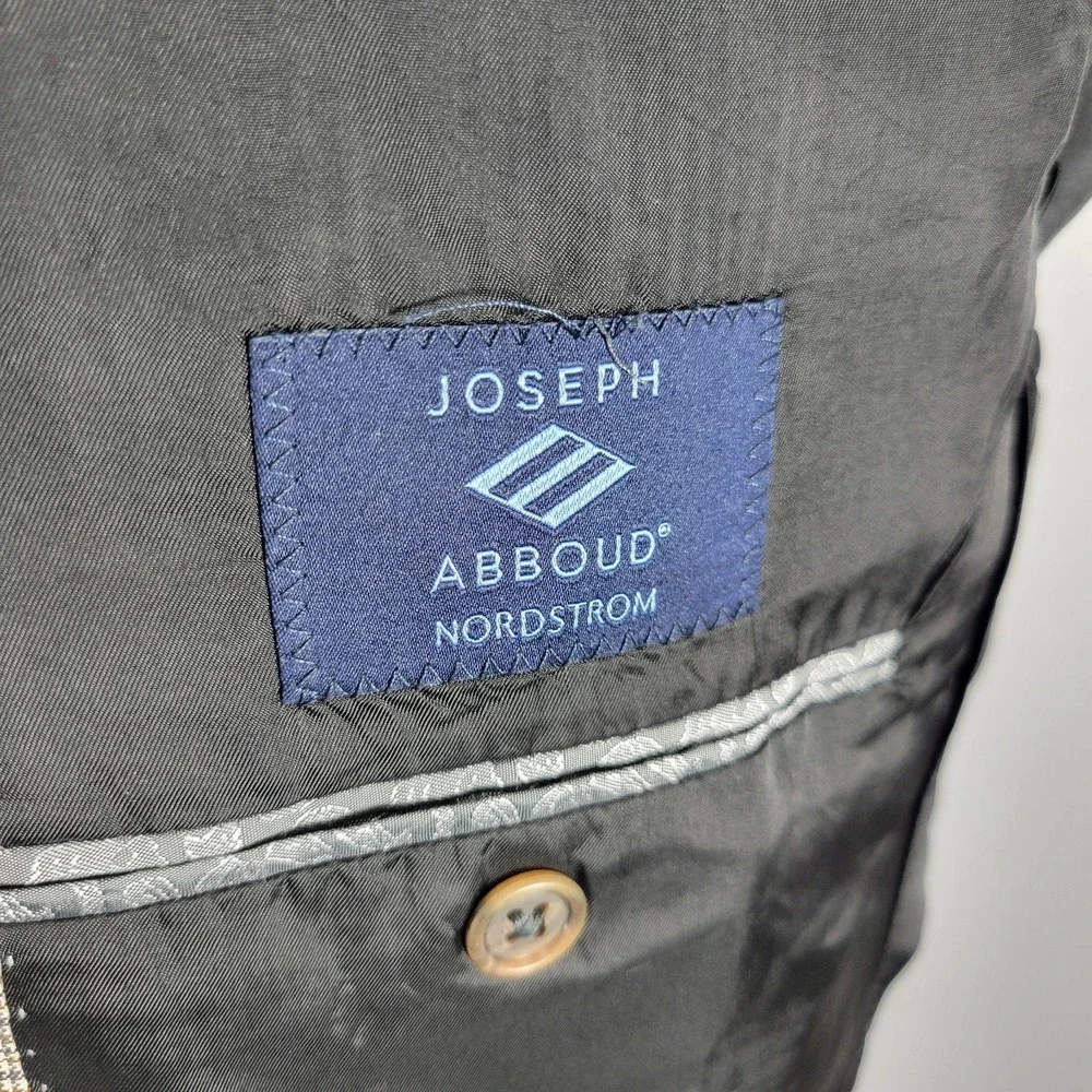 Joseph Abboud Men's‎ Sport Coat Blazer Two Button Beige Plaid Silk Wool 42S